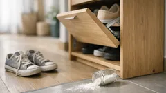 Jedlá soda a talek: jednoduchý prášek, který pohltí pachy z botníku i sedačky