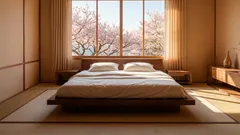 Japonský minimalismus: Jaké jsou výhody spaní na posteli umístěné nízko u podlahy?